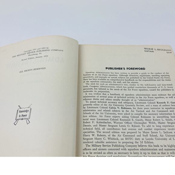 Squadron Administration Book - 1953 US Air Force - Military Service Publishing - Picture 8 of 12